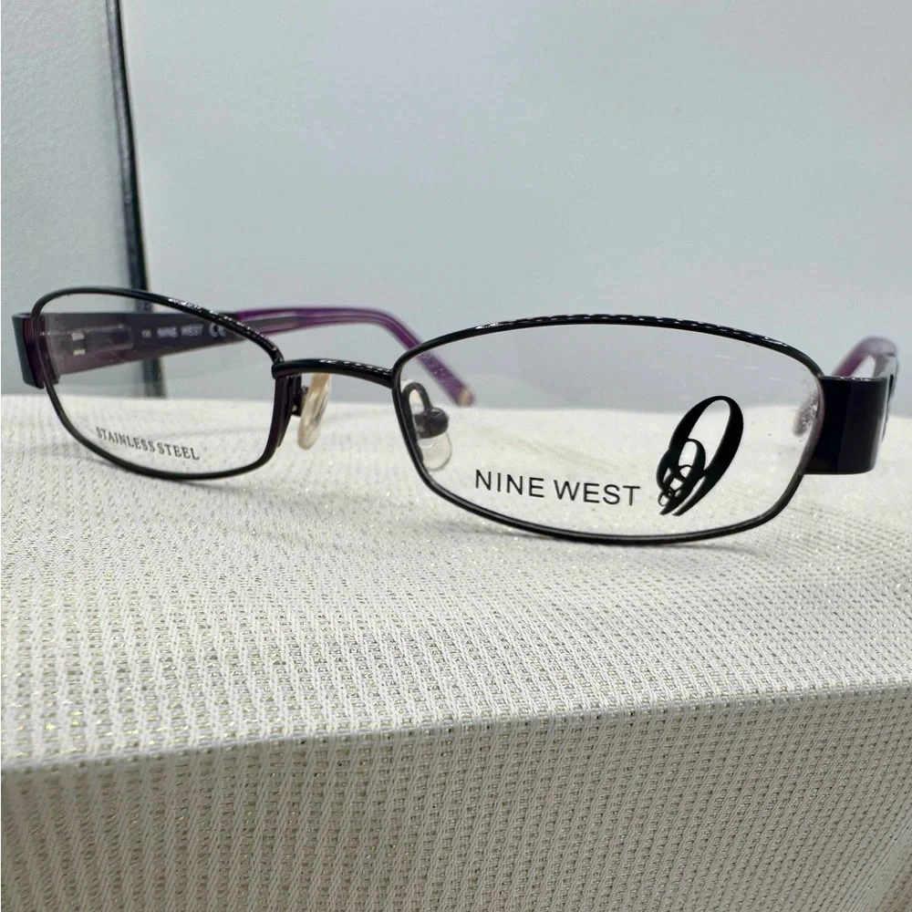 NWT Nine West NW448 Women's Purple Stainless Steel Eyeglasses Frames 135mm